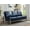 Navy Blue, variant on LeisureMod Accent Arm Chair Upholstered in Leather with Brushed Silver Stainless Steel Frame and Removable Cushions Jefferson Collection in Navy Blue