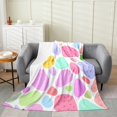 thumbnail image 1 of YST Colorful Geometric Blanket,Abstract Geometric Pattern Throw Blanket for Girls Kids Teens,Modern Style Fleece Blanket for Living Room,Cute Stripes Flannel Blanket Queen 90x90 Inch, 1 of 1