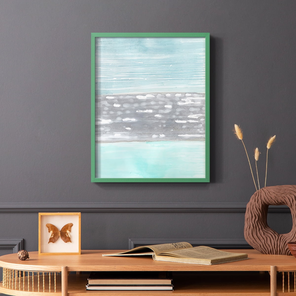 Hydrusphere I Framed Print in Green Solid Wood Framed Print No Nail Hanging