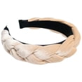 thumbnail image 2 of Women Velvet Puffy Spa Headband for Washing Face Makeup Skincare Head Band Girls Braided Cross Facial Hair Band (Light Brown), 2 of 6