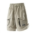 thumbnail image 2 of TKYCMSUAKI Mens Big and Tall Shorts Elastic Waisted Drawstring Soft Solid Color Short Pants Summer Casual Comfy Cargo Shorts with Multi Pockets, 2 of 7
