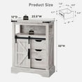 thumbnail image 7 of OKD Farmhouse Bathroom Storage Cabinet with 3 Drawers and Adjustable Shelves&Sliding Barn Door Wooden Rustic Accent Entryway Cupboard Small Storage Floor Cabinet for Kitchen, Antique Brush White, 7 of 7