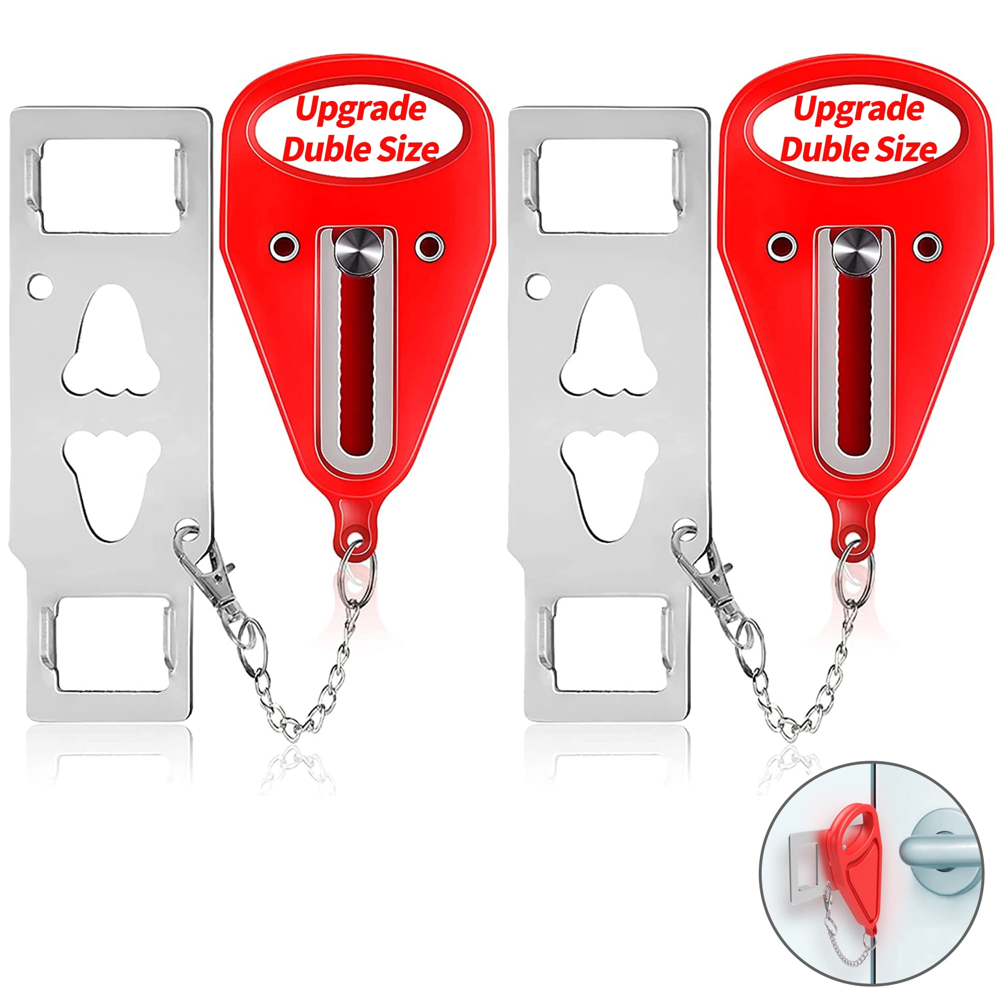 2 Pack Upgrade Portable Door Lock for Hotel Room Travel Security, Extra