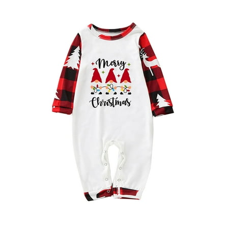 

Ozmmyan Family Matching Christmas Pajamas Sets Xmas Elk Reindeer Print Pjs Plaid Long Sleeve Tops and Pants Holiday Sleepwear