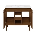 thumbnail image 6 of Bron 36" Freestanding Bathroom Vanity in Brown Oak with 3-Hole Widespread Sink Top, 6 of 7