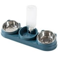 thumbnail image 2 of 3 in 1 Cat Bowl, Cat Food and Water Bowl Set with Water Dispenser and Stainless Steel Bowls, 15° Tilted Pet Raised Three Bowls for Indoor Cats, Small or Medium Sized Dogs, 2 of 4