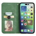 thumbnail image 5 of Flip Wallet Case Compatible with iPhone 16 Pro, PU Leather Magnetic Folio Cover with with Card Holder & Stand Function Shockproof Durable Full Protection Phone Case, for Men Women, Green, 5 of 5