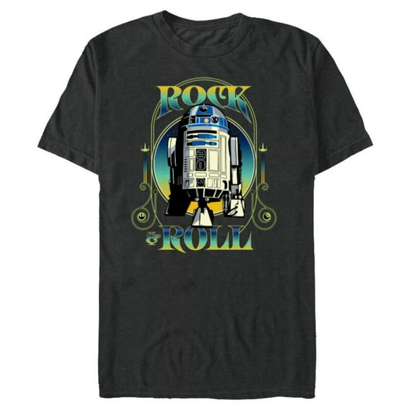 Star Wars R2-D2 Astromech Droid Rock & Roll- Short Sleeve Blended T-Shirt for Adults - Customized-Dark Heather