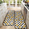 thumbnail image 4 of Kitchen Rugs Sets Of 2,Black White Checker Sunflower Pattern Anti Fatigue Kitchen Mat Rugs Non Slip Washable,Decorative Kitchen Floor Mats for Kitchen,Sink,Laundry,17"x47"+17"x47", 4 of 5