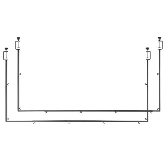 KFFKFF Adjustable Over-The-Table Rod Stand with Clamps, 13"-42" Height & 28"-98" Length, 2-Pack Table Arch Frame for Party, Wedding, and Holiday Decorations, Black