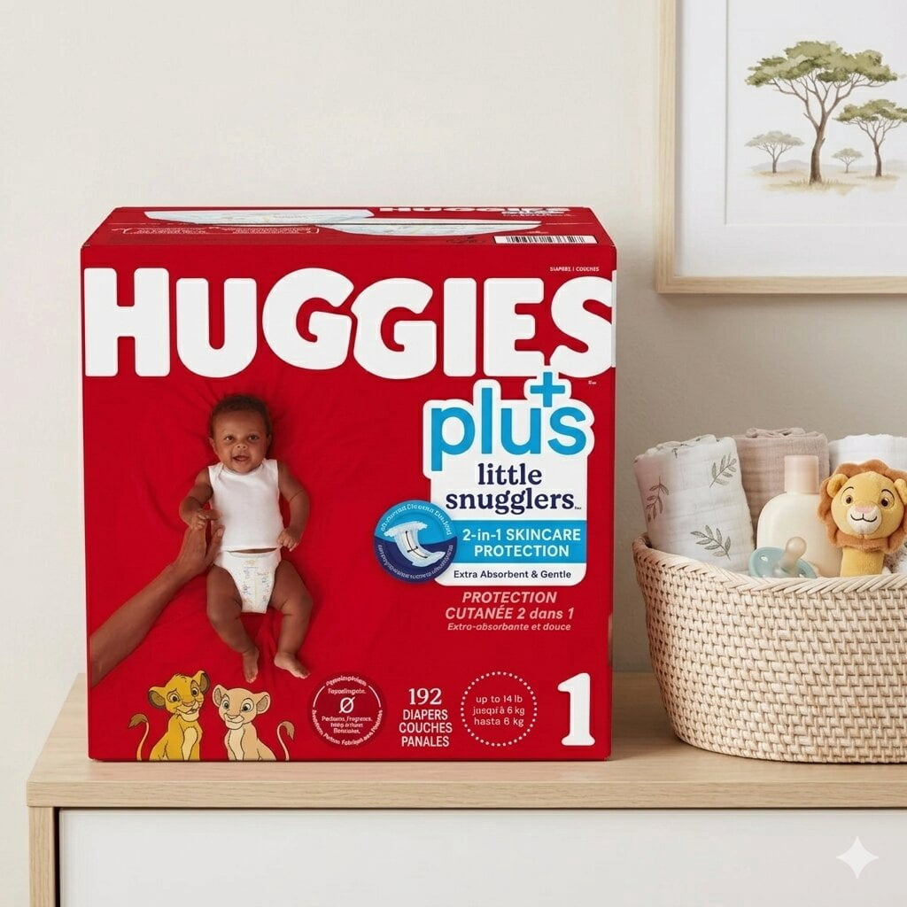 Huggies Little Snugglers Plus Diapers Size 1, 192 Count