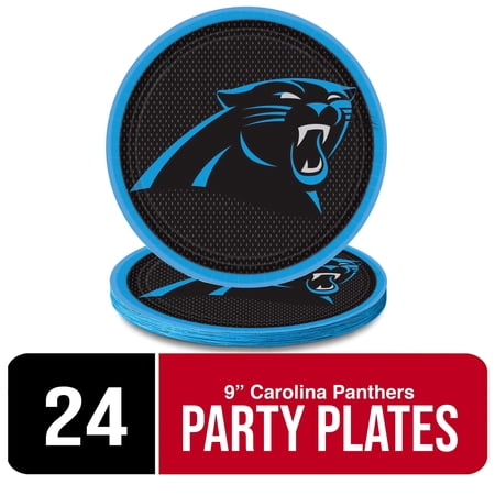 Amscan Carolina Panthers NFL Paper Party Plates – 9 | 24 Count