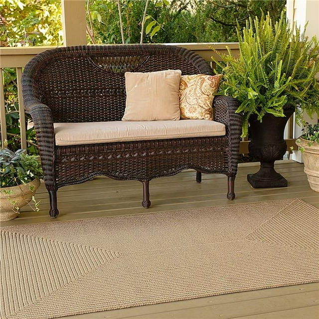 Homespice Decor 310675 27 x 45 in. Biscuit Ultra Durable Rectangular Braided Rug - Brown