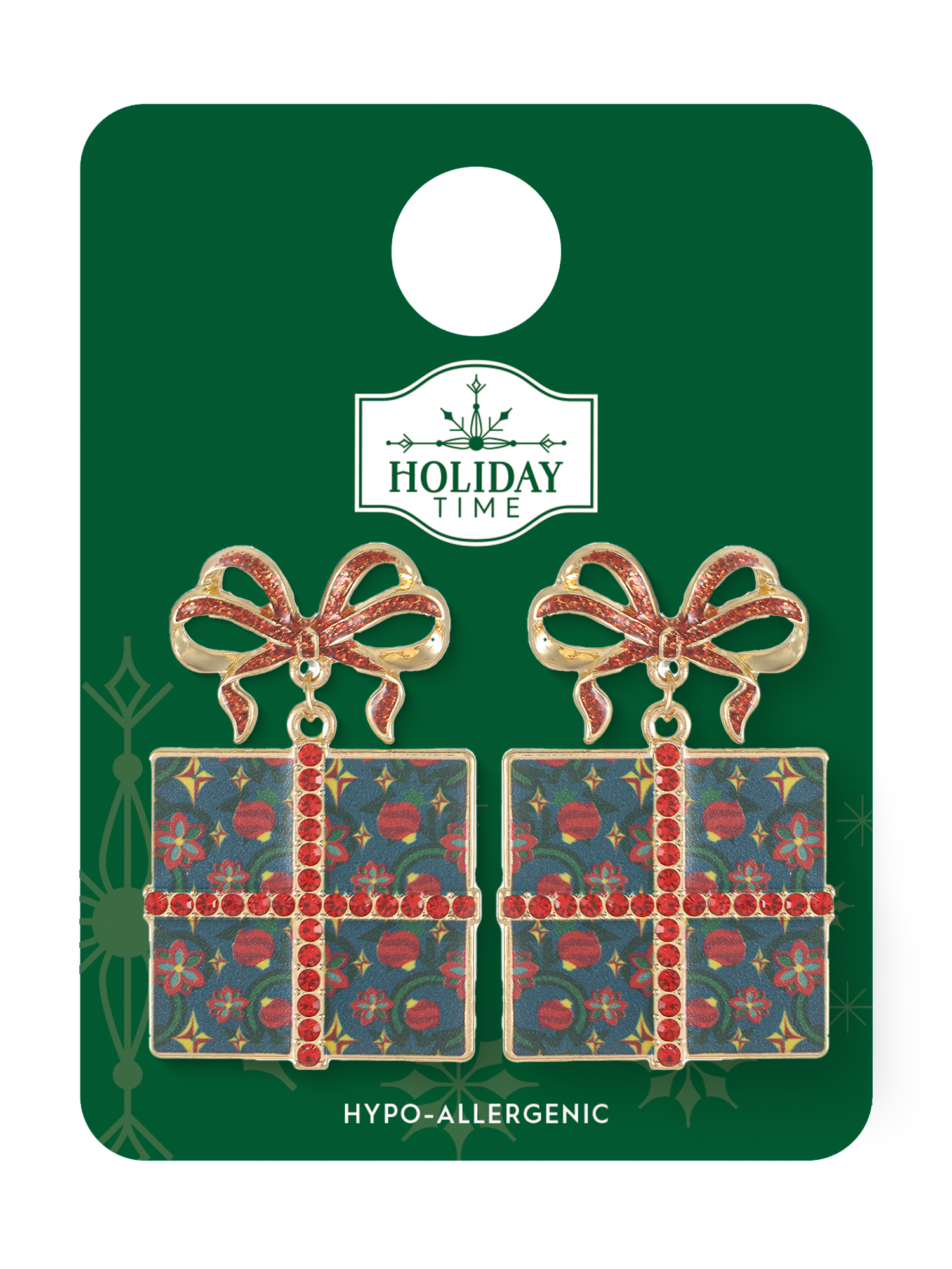 Holiday Time Present Earrings, 1 Pair