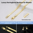 thumbnail image 5 of 18 K Gold Plated Herringbone Necklace for Women, 4mm Necklace for Women, Non-Fading Women's Herringbone Chain Necklaces  18 20  Inch, 5 of 6
