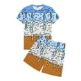 thumbnail image 4 of RUTAYY Men's Outfits Summer Casual Ice Cream Print Round Neck Short Sleeve Tee Shorts with Pocket Loose Fit Daily Wear Comfortable Vacation Playful Clothing Sets, 4 of 6