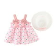thumbnail image 2 of SDJMa Baby Girls Dress Infant Checkered Love Printed Bowknot Dresses With Hat Toddler Sleeveless Sundress, 2 of 3