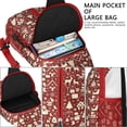 thumbnail image 4 of Sling Backpack,Red Christmas Icon Pattern Crossbody Bag with Water Bottle Holder,Waterproof Sling Bag for Men/Women with Chest Phone Holder for Hiking,Travel, 4 of 6