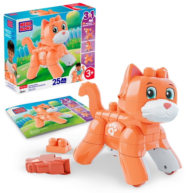 MEGA-BLOKS-Fisher-Price-Rolling-Kitten-Block-Toy-with-Rolling-Wheels-(25-Pieces)-for-Kids