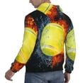 thumbnail image 6 of Uemuo Tennis Ball In Fire And Water Pattern Men's Hoodie - Casual Pullover Hoodie with Kangaroo Pocket, Stylish Hooded Sweatshirt for Everyday Wear-3X-Large, 6 of 7