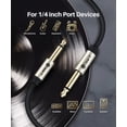 thumbnail image 3 of Cable para Guitarra GearIT Negro, TS Recto Macho a Macho 90 cm Mono Jack 6.35 mm con Conector de Ale, 3 of 6