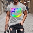thumbnail image 2 of LWITHSZG Gradient Rainbow Halloween Shirts for Men Trendy Short Sleeve Graphic Tees Big and Tall Casual T-Shirt Streetwear Festival Tops XL, 2 of 5