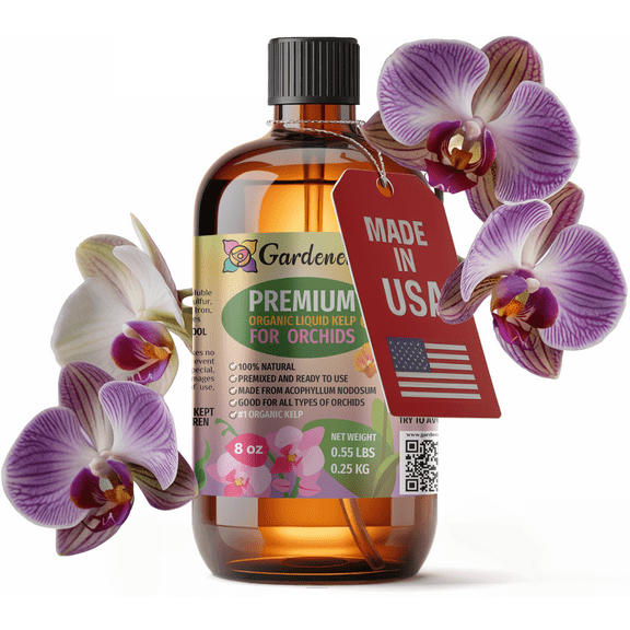 β GARDENERA Premium Organic Seaweed & Kelp Superfood for ORCHID Plants - 8 oz - Liquid Kelp Fertilizer Concentrate (Makes 45 Gallons)