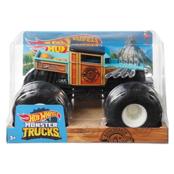 Vehículo de Juguete Hot Wheels Monster Trucks Bone Shaker Azul con Café