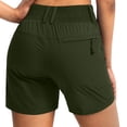 thumbnail image 5 of Miluxas Women's Stretchy High Waist Hiking Cargo Shorts Soft Quick Dry Athletic Workout Wide Leg Shorts with Pockets Ideal for Summer Running Fitness Army Green, 5 of 7