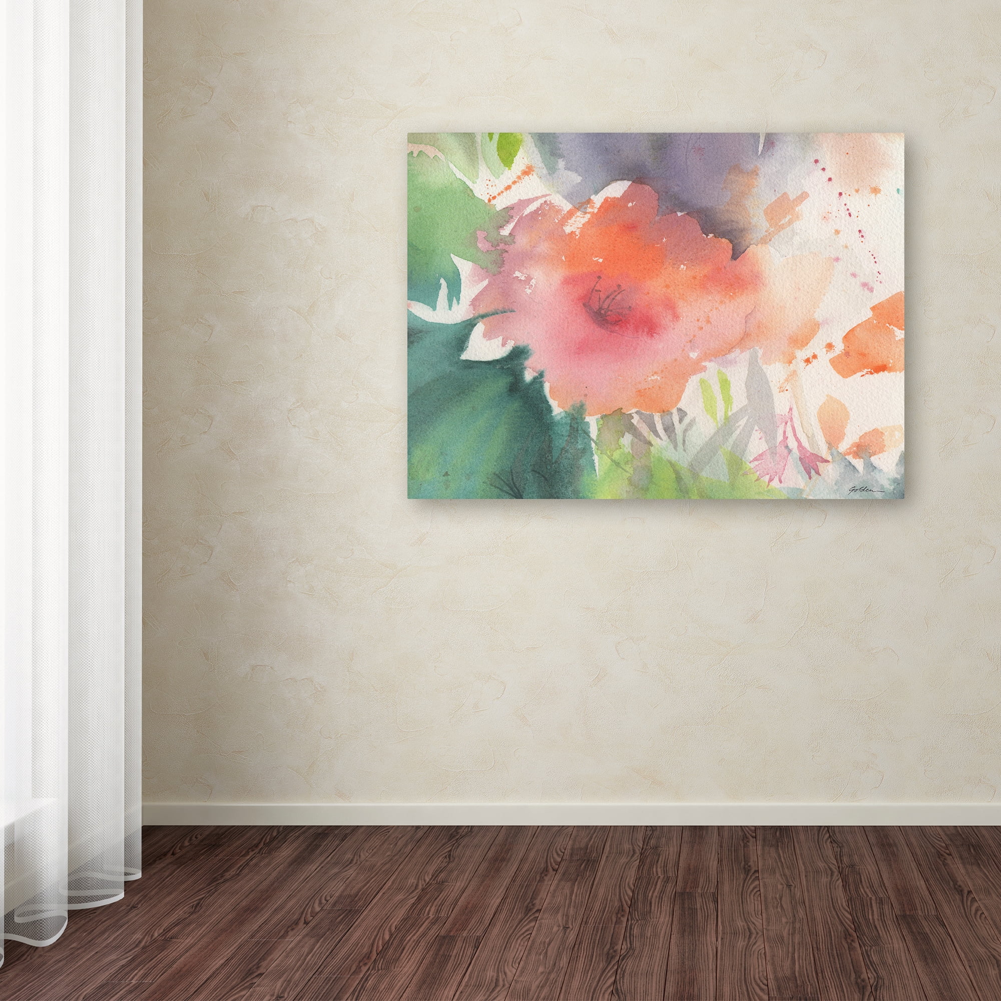 Trademark Fine Art Sheila Golden Coral Blossom Canvas Wall Art - 24x32