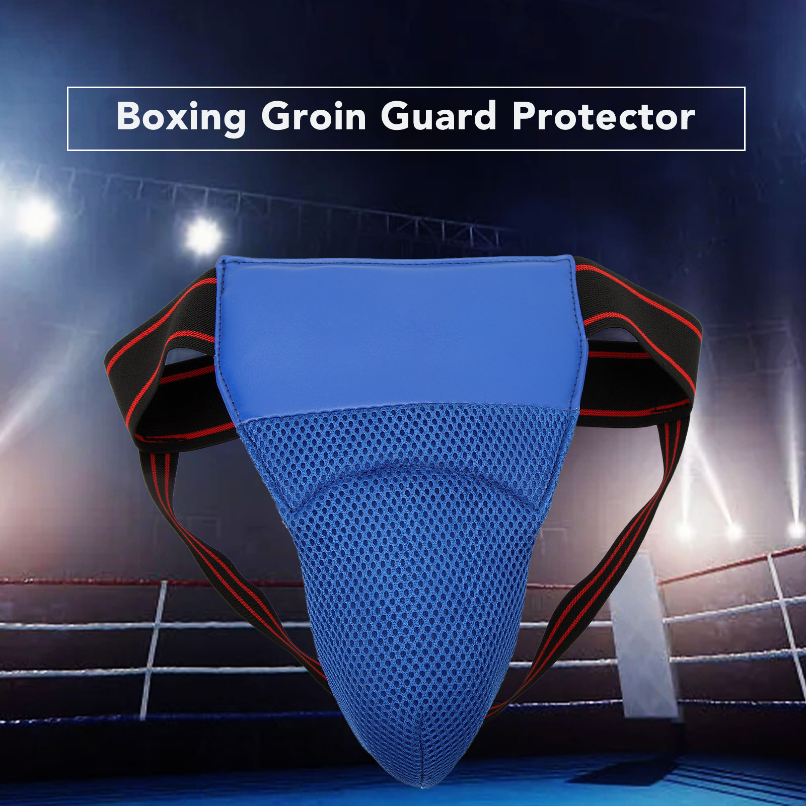 Kickboxing Groin Guard, Elastic Strap Perfect Fitting Adjust Size