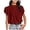 Z-Red533, variant on Women Fashion Solid Color Shirts Casual Comfort Relaxed Fit Semi Turtleneck Elegant Pleated Short Sleeve Female Elegant Top