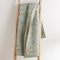 thumbnail image 3 of Levtex Home - Lyon Teal - Quilted Throw - 50x60in. - Toile - Teal, Beige - Reversible Pattern - Cotton Fabric, 3 of 4