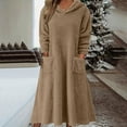 thumbnail image 2 of Holiday AKAFMK Fleece Nightgowns for Women Long Sleeve Comfort Solid Color Hooded Dress Thick and Plush Warm Home Dress Warm Soft Nightwaer Loungewear Pajama Dress, 2 of 5