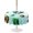 Teal, Green, Orange, variant on Outdoor Tablecloth with Umbrella Hole for Patio/Picnic/Party/Camping, Watercolor Football Waterproof Table Cloth Round Cover Washable, Art Modern Sporty Aesthetic (Dia 54")