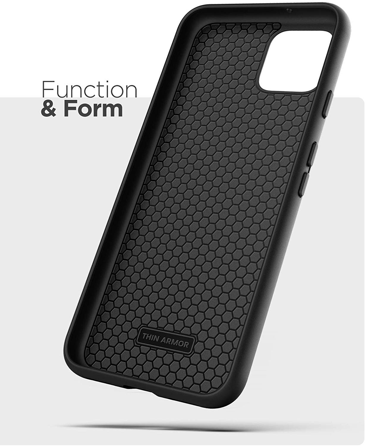 Encased Pixel 4 Case (Thin Armor) Slim Fit Flexible Grip Phone Cover for Google Pixel 4 - Black - image 3 of 6