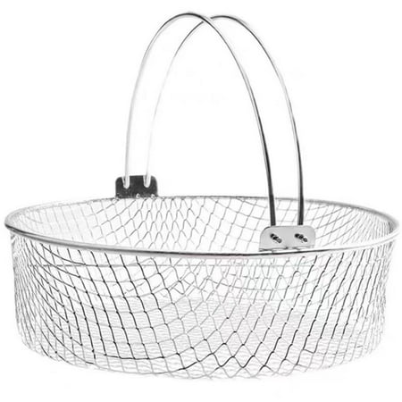 

SHUNXIN 8 Inch Air Fryer Basket 304 Stainless Steel Air Fryer Accessories Replacement Mesh Basket Air Fryer Basket