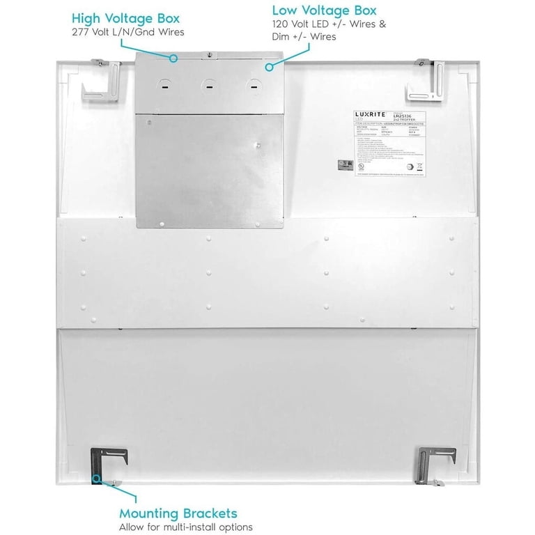 2x2 FT LED Troffer Panel Light 4-Pack - 20/30/40W Selectable, 3000K/4000K/5000K Tunable, Dimmable, Drop Ceiling, DLC Premium 4 thumbnail image