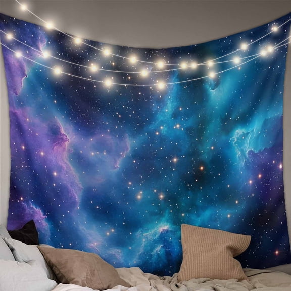 Starry Sky Large Tapestry for Bedroom Wall Hanging Tapestry,Modern Rustic Blue Purple Ombre Star Night Ceiling Backdrop Tapestries Poster Blanket Wall Decor for Teens Room Living Room Dorm 100" x 59"