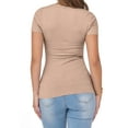 thumbnail image 3 of Fantaslook Slim Fit Tops for Women Short Sleeve Crew Neck Shirts Stretch Basic Casual T Shirts, 3 of 7