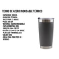 thumbnail image 2 of Vaso Termo Acero Inoxidable P/ Cafe 20oz Térmico Tapa Ce-t01, 2 of 10
