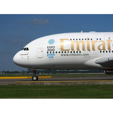 Canvas Print Airbus A380 Emirates Aircraft Airplane Plane Stretched Canvas 10 x
