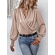 thumbnail image 2 of Blusa de mujer con escote en V, blusa elegante, blusa túnica de manga larga con farol, 2 of 6