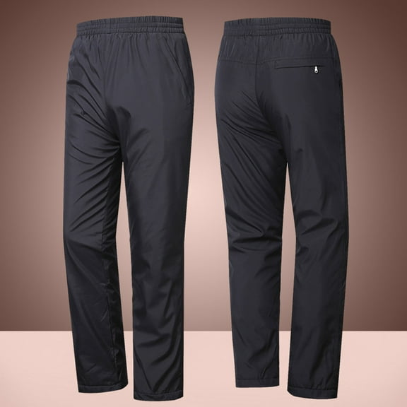 Raindrops 1Pack Snow Pants for Men Black Polyester Warm Windproof for Winter Use