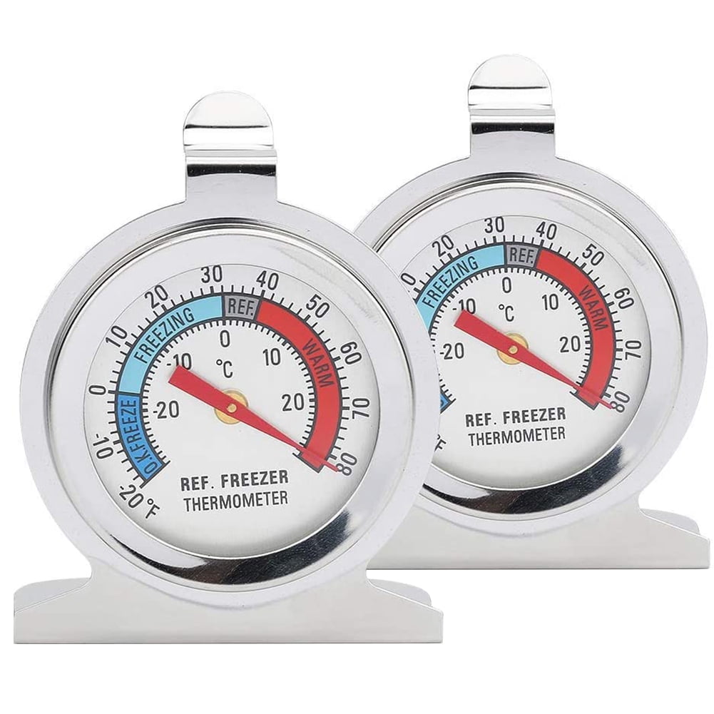 Papaba Freezer Thermometer,2Pcs Large Round Dial Kitchen Stainless