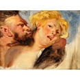thumbnail image 2 of Eugène Delacroix 18x14 Black Ornate Wood Framed Double Matted Museum Art Print Titled - Satyr Embracing a Nymph, After Peter-Paul Rubens, 2 of 5
