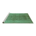 thumbnail image 2 of Ahgly Company Machine Washable Indoor Round Oriental Turquoise Blue Industrial Area Rugs, 7' Round, 2 of 4