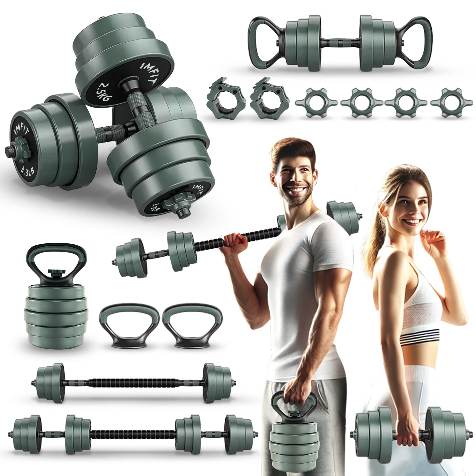 IMFit AIO Weight Adjustable Dumbbells (1.65 to 52 lbs) | Dumbbells ...