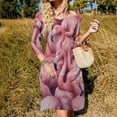 thumbnail image 3 of Pink Flamingos Crowded Together Closely Dress Summer Dresses Woman Street Style Big Size Casual Dress, 3 of 9