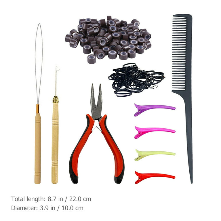1 Set Hair Extension Tools Kit Hair Extensions Beads Hair Threader Tool  Crochet Hook 